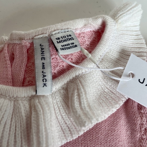 NWT Janie and Jack Sweet Knitted Pink Jumpsuit - Picture 5 of 11